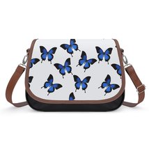 Mondxflaur Blue Butterfly Messenger Bag for Women PU Leather Crossbody Bag - £21.52 GBP
