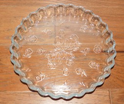 VINTAGE! Anchor Hocking Savannah Quiche Pie Tart Dish 10&quot; Scalloped Flor... - £9.17 GBP