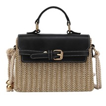 Fashion Box Style Women Woven Bag Summer Beach Shoulder Bag Women Straw Handle H - £28.24 GBP