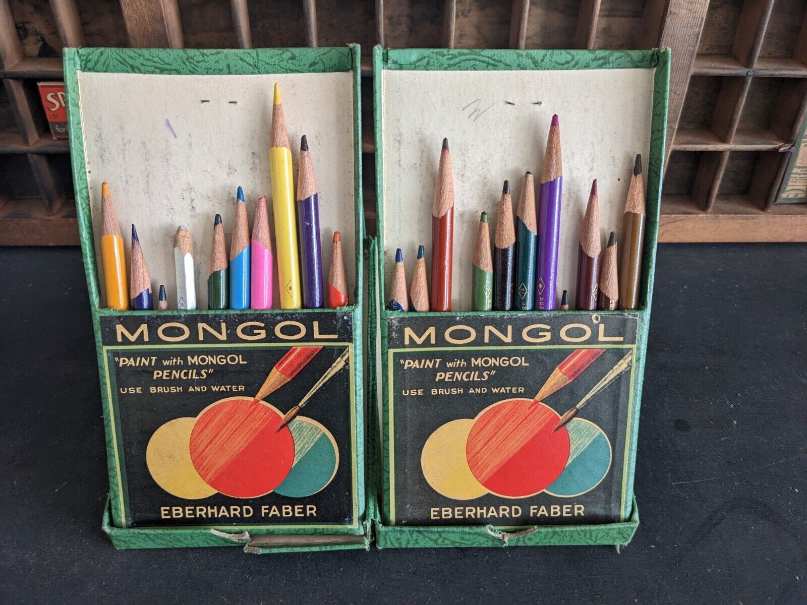 Vintage MONGOL Colored Pencils No. 743 Eberhard Faber ~ Used - £10.20 GBP