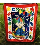 Vintage Novatex  Boy w/Kite Vibrant Colors 43&quot; x 52&quot; Fleece Blanket Thro... - €492,83 EUR