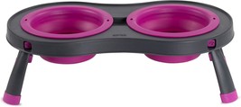 Dexas Pets Double Elevated Pet Feeder, Fuchsia, Large/2.5 Cup Capacity Bowls - $40.97