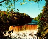 Upper Peninsula Tahquamenon River Falls Michigan MI UNP Chrome Postcard D14 - $2.92