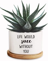 Life Would Succ Without You Funny White Mini 3 Point 5 Inch Ceramic, Coworker - £36.15 GBP