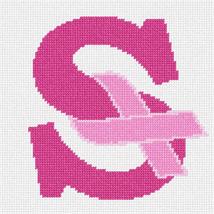 Pepita Needlepoint Canvas: Letter S Hope Ribbon, 7&quot; x 7&quot; - $50.00+