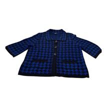 VTG Designers Original Women’s 1X Cardigan Sweater Jacket – Blue &amp; Black... - $600.24 MXN