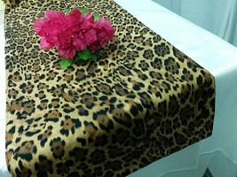 LEOPARD LINENS COLORS - Table Runner-or Napkins -or Placemats - brown black, pin - £15.81 GBP
