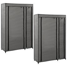 Folding Wardrobes 2 pcs Grey 110x45x175 cm Fabric - £46.52 GBP