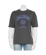 The Hollywood Jean People Long Sleeve Oversized Mock Two-Fer LA Tee Medium - $465.81 MXN