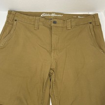 Eddie Bauer Pants Mens 36x32 Tan Thick Canvas Utility Relaxed Fit Workwear - $38.55 CAD