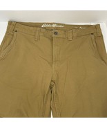 Eddie Bauer Pants Mens 36x32 Tan Thick Canvas Utility Relaxed Fit Workwear - $38.63 CAD
