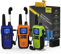 3 Long Distance Walkie Talkies With Earpiece And Mic Set Headsets Usb Ch... - £61.32 GBP