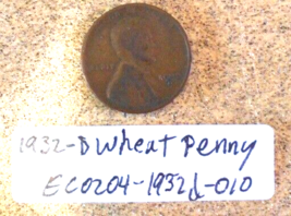 1932 D Lincoln Wheat Penny, Missing &quot;I&quot;, Filled Mint Mark, +++ Errors; Old Coin - £23.50 GBP