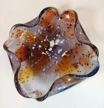 Murano 1960s Purple w/ Metallic Flecks Art Glass Italy Dish MCM Mid Century - £23.64 GBP