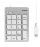 iHome Wired USB Numeric Keypad 20 Button Ambidextrous Ergonomic MacBook ... - $14.36