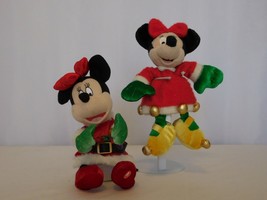 Disney Gemmy Minnie Mouse 8&quot; + Christmas Minnie mouse in Gold Shoes with Balls   - £9.34 GBP