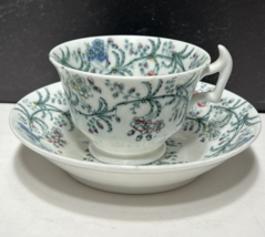 Early 19th C English Staffordshire London Shape Tea Cup &amp; Saucer Flowers Vine - £22.15 GBP