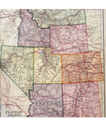 1898 Map Plateau States Southwest Victorian History Geography Atlas Prin... - $548.16 MXN