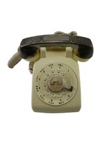 Western Electric Tan Beige w Silver Rotary Dial Desk Phone Bell System ITALY - $35.69