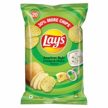 Lay&#39;s India&#39;s American Style Cream &amp; Onion 50 grams Potato Chips Wafers ... - £4.77 GBP+