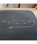 Silver chain with silver beads 28&quot; - $8.99