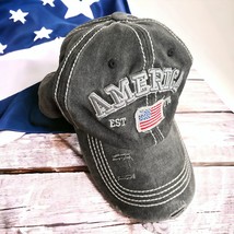 Fashion Ripped Edge Washed Vintage Letter Embroidery Baseball Cap American  - £7.90 GBP