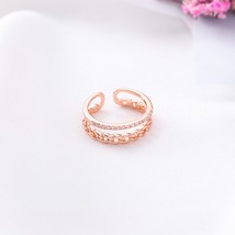MENGJIQIAO 2021 New Arrival Micro Pave Zircon Double Layer Rings For Women Elega - £6.91 GBP