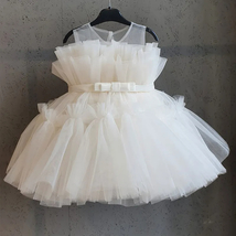 Baby Girls Tulle Princess Dress Flower Elegant 1st Baptism Birthday Part... - £23.52 GBP