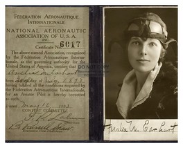 Amelia Earhart&#39;s Pilot License From 1923 Aviatrix Autograped 8X10 Photo - £6.34 GBP