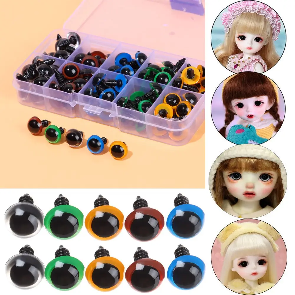 100PCS 8-12mm Mix Color Plastic Animal Safety Eyes For Toys Crochet Doll Bear - £8.83 GBP+