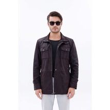 Vinci The Cremona Deep Brown Suede Leather Men Jacket image 2