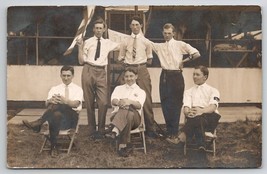 Illinois RPPC Group Young Men College Students Centius Smith Family Postcard Q22 - £15.69 GBP