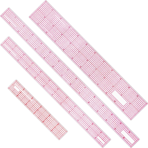 4 Pieces Clear Plastic Ruler Grid Ruler Transparent Ruler Plastic Straight Measu - $14.55