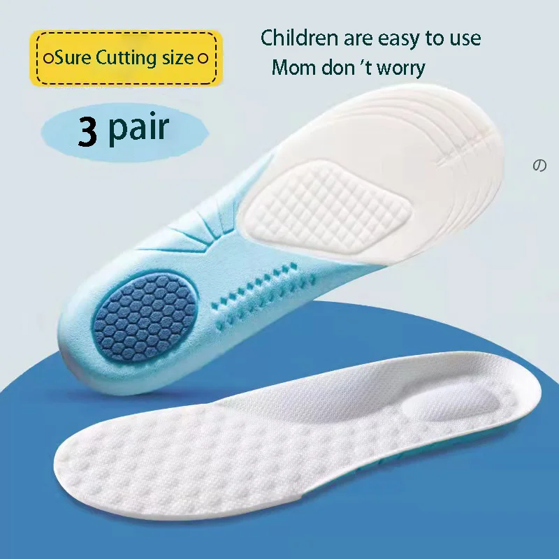 3 Pairs Kids Memory Foam Insoles Children Orthopedic  Flat Foot Arch Support Ins - £109.87 GBP