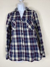 Altar&#39;d State Womens Size M Blue/Red Plaid Pocket Button Up Shirt Long Sleeve - £6.08 GBP