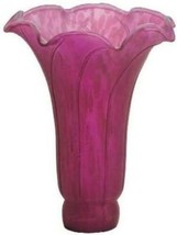 Tulip Lily Flower Glass Lamp Shade by Terra Cottage - Plum Purple - 1.5&quot; Fitter - £23.14 GBP
