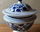 Vintage Bombay Company Blue White Porcelain Urn Ginger Jar w Lid Asian 1... - $65.00