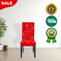 Anyhouz Chair Cover Red Christmas Deer Design Stretchable Dining Slipcover - $484.63 MXN