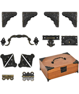Antique Bronze Jewelry Box Hardware Kit with Lock, Hinges, and Protectors - €22,89 EUR