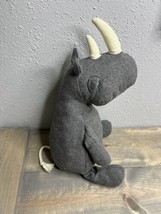 Jellycat 12&quot; Rhino Pobblewob Rhinoceros Gray Blue Eyes Stuffed Animal Plush - $19.79