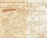 Town House Restaurant &amp; Steak House Placemat Hwy 321 Boone North Carolina - $17.82