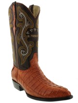 Mens Genuine Cognac Alligator Crocodile Leather Western Cowboy Boots J Toe - £179.01 GBP