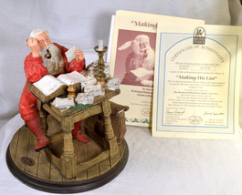 #3141 Norman Rockwell Resin Santa Statuette “Making His List” 3rd in series - $40.00
