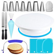 35Pcs Cake Turntable And Leveler-Rotating Cake Stand With Non Slip Pad-7 Icing T - £27.17 GBP