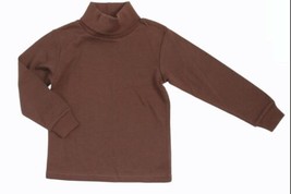 Le Top Shirt Girls 4 Brown Turtleneck Top Long Sleeve Cotton Pullover Cl... - £9.57 GBP