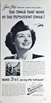 1948 Pepsodent Toothpaste -June Cotey Flight Attendant-Airlines Vintage Print Ad - £9.74 GBP