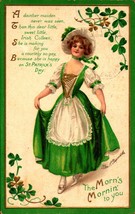 Ellen Clapsaddle St Patrick&#39;s Day The Morn&#39;s Morn to You 1916 Postcard bk58 - £9.55 GBP