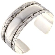 Navajo Big Boy Twist Wire All Sterling Silver Stamped Bracelet Mens s7.5-8.5 - £315.69 GBP+