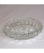 VINTAGE Clear Cut Glass Ashtray Mad Men Mid Century Heavy Clear Glass As... - $5.94