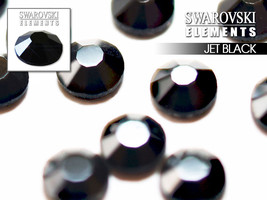 Swarovski Flat Back (NON HOTFIX) Jet Black Rhinestones SS10Ø3.0mm (100 Pcs/Bag) - £5.47 GBP